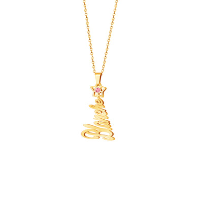 Christmas gift Christmas tree name necklace
