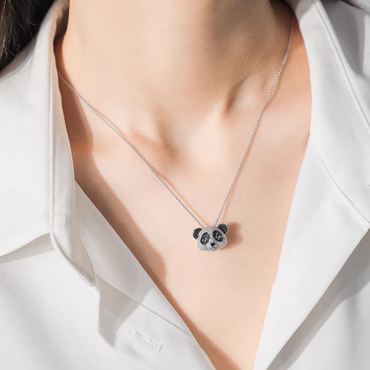 Panda Pavé Diamond Pendant Necklace