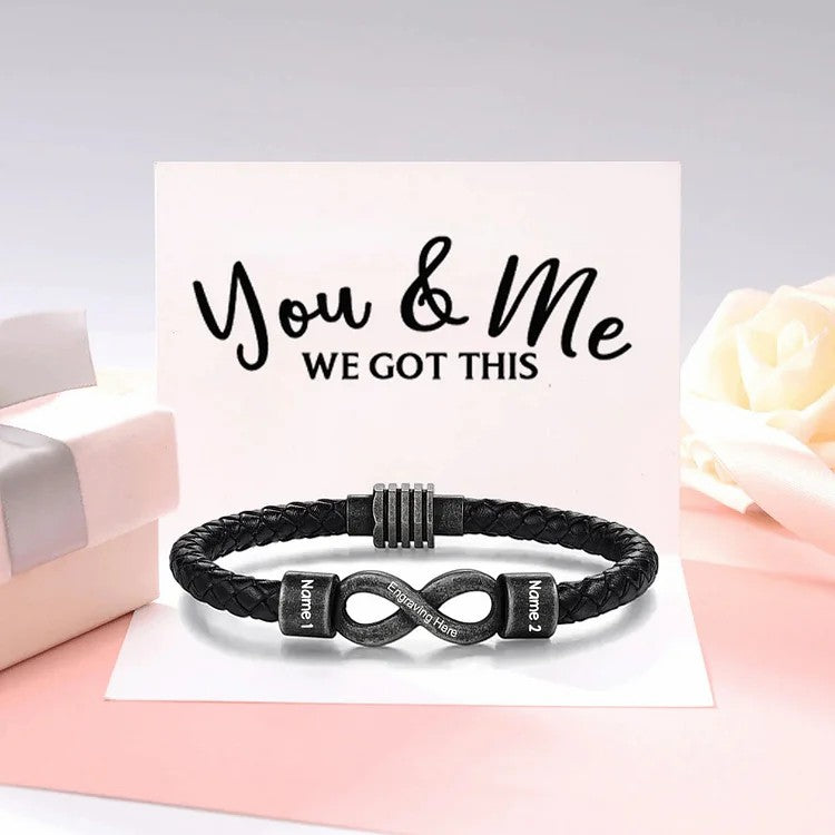 Valentine's Day Gift Personalized Men's Infinity Bracelet