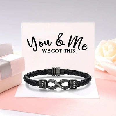 Valentine's Day Gift Personalized Men's Infinity Bracelet