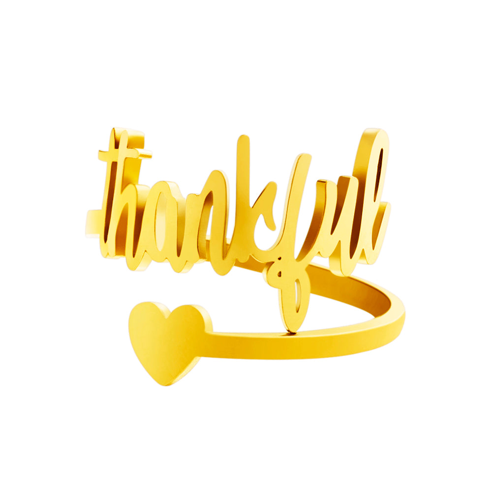 Christmas Gift Personalized Single Name Heart Ring