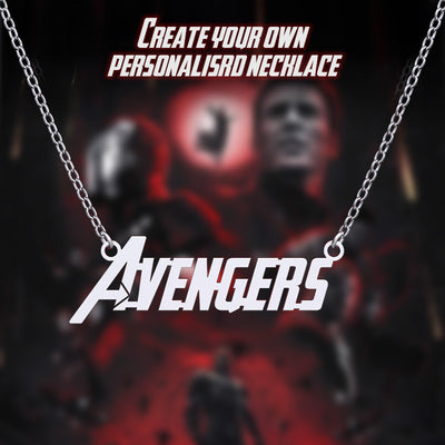 Handmade Personalized Avengers Style Name Necklace