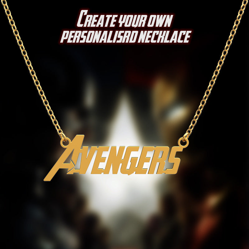 Handmade Personalized Avengers Style Name Necklace