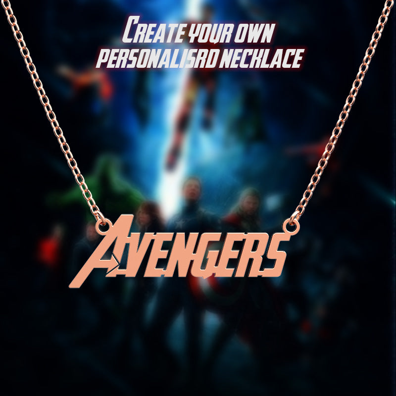 Handmade Personalized Avengers Style Name Necklace