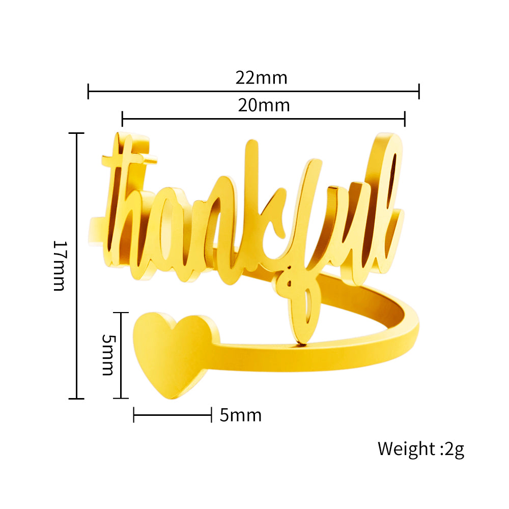 Christmas Gift Personalized Single Name Heart Ring