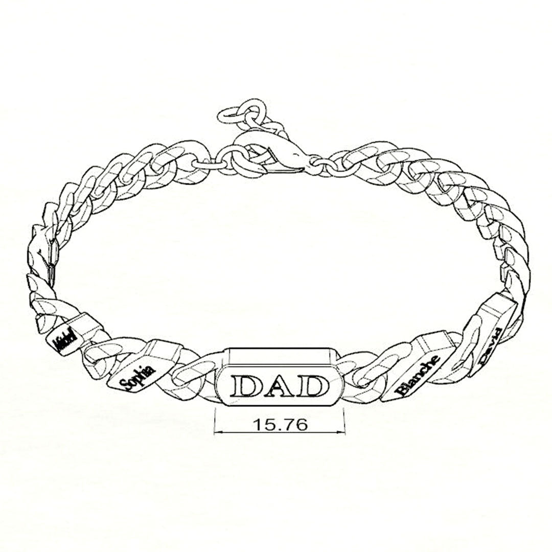 Father's Day Gift Custom Fashion Name Chain Bracelet