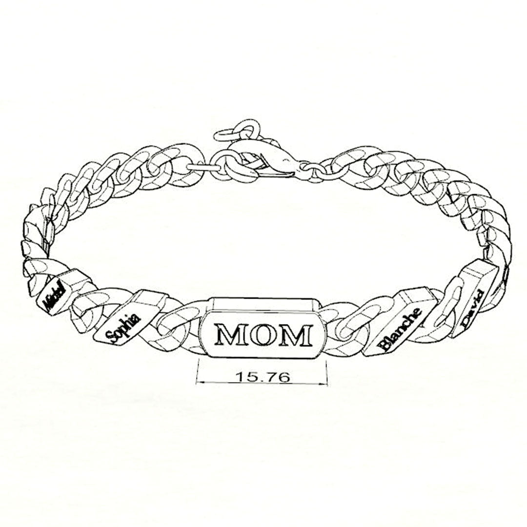 Custom Fashion Name Chain Bracelet For Mother's Day Gift
