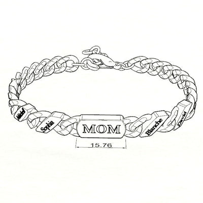 Custom Fashion Name Chain Bracelet For Mother's Day Gift