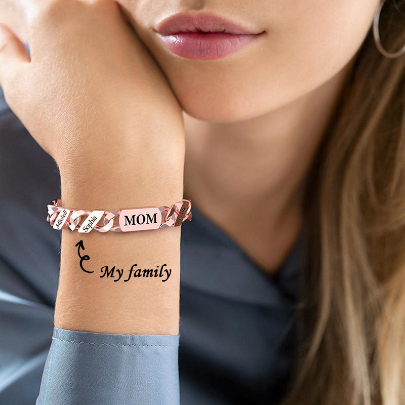 Custom Fashion Name Chain Bracelet For Mother's Day Gift