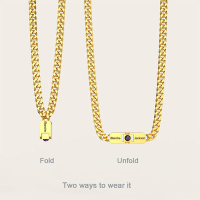 Personalized Couple Folding Projection Necklace