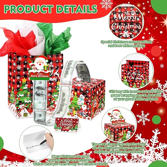 Merry Christmas Money Box for Cash Gift