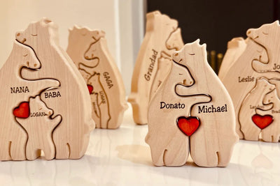 Family - Wooden Bears Family - Wooden Pet Carvings