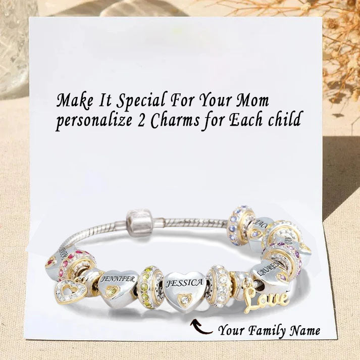 Mother's Day Gift Forever In A Mother's Heart Personalized Birthstone Bracelet