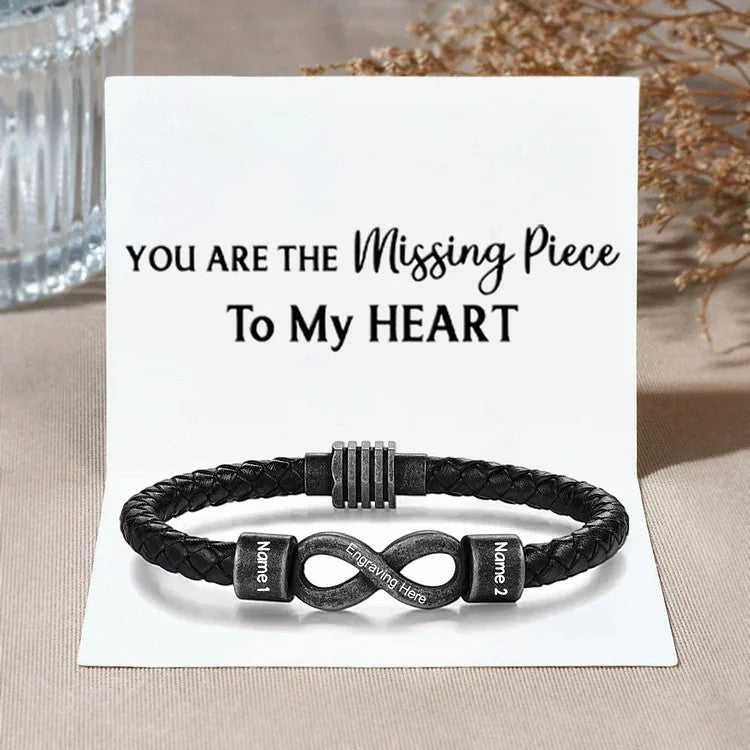 Valentine's Day Gift Personalized Men's Infinity Bracelet