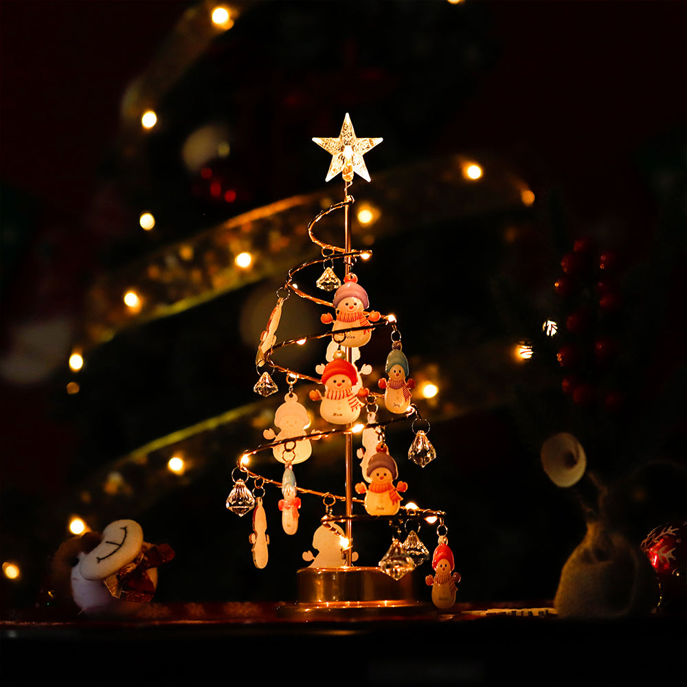 Christmas Gift Custom Family Name Crystal Tree Lights