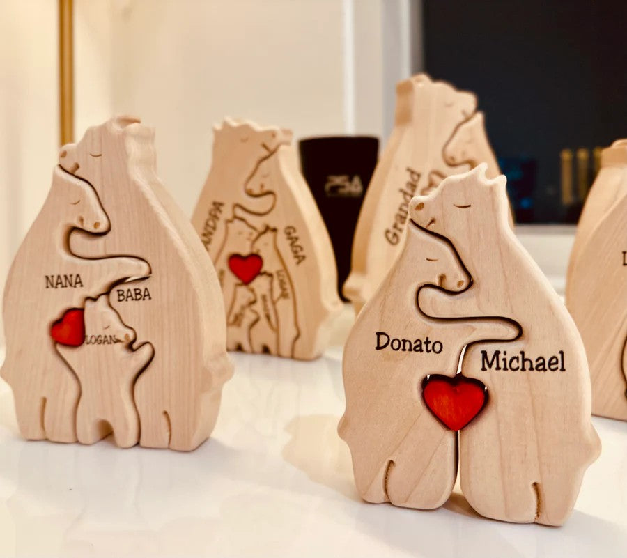 Family - Wooden Bears Family - Wooden Pet Carvings