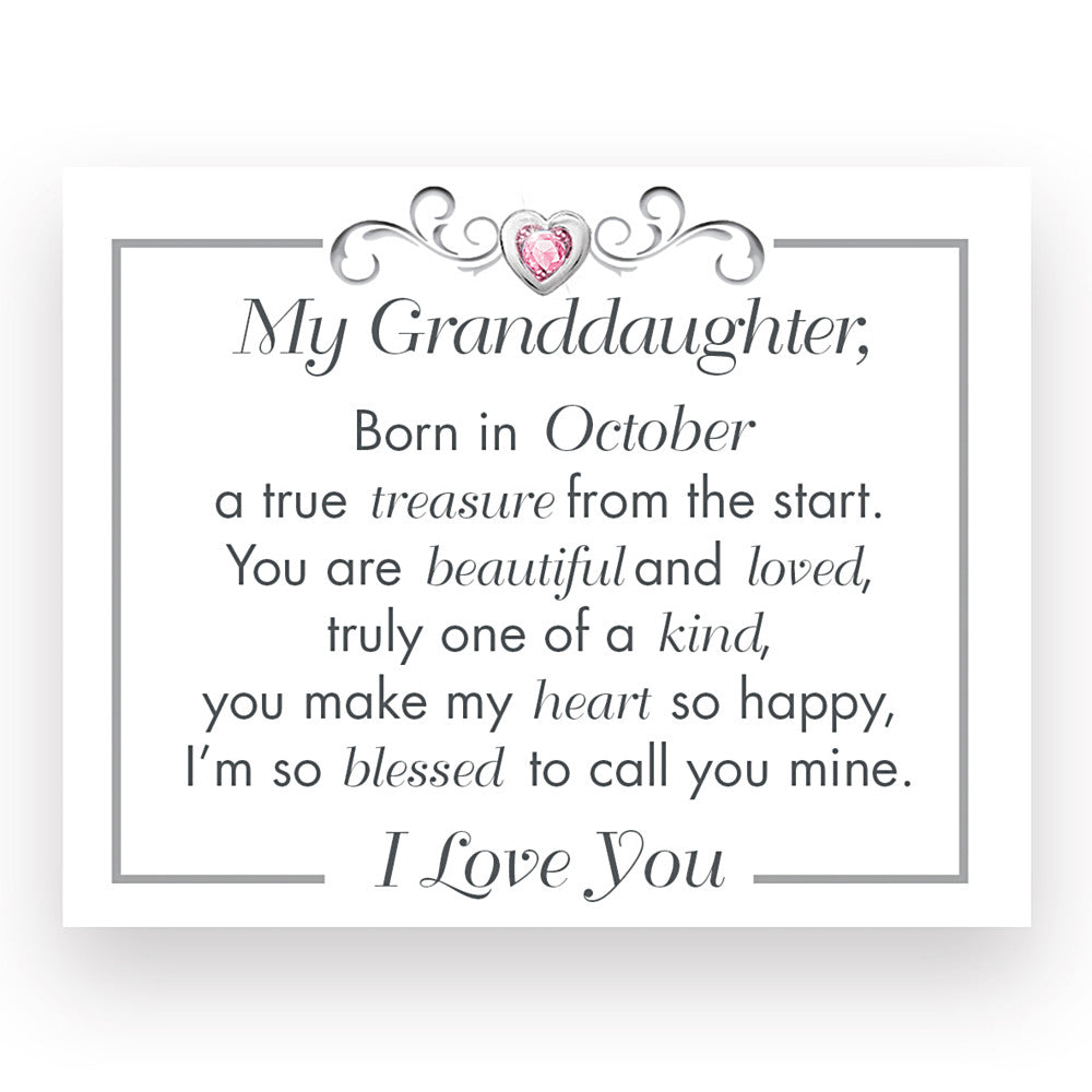 "My Treasured Granddaughter" Name And Birthstone Bracelet