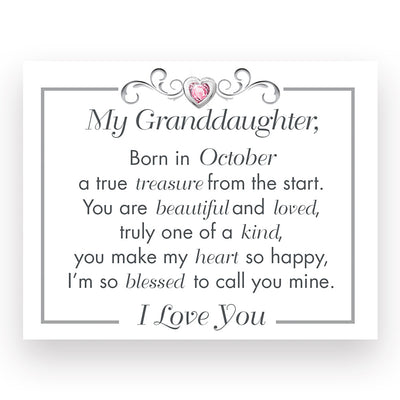 "My Treasured Granddaughter" Name And Birthstone Bracelet