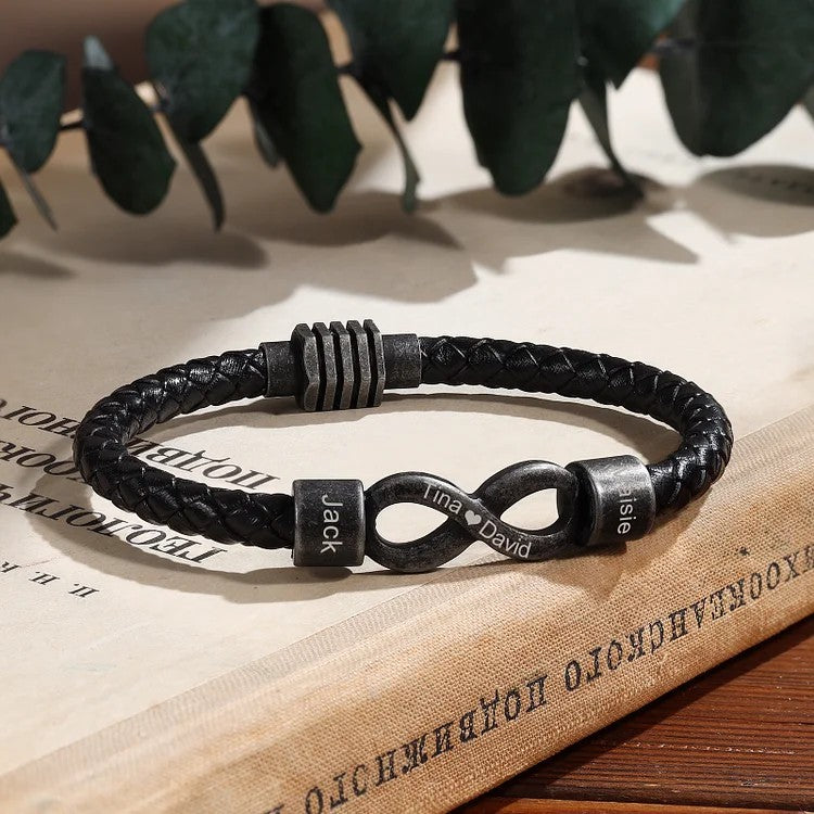Valentine's Day Gift Personalized Men's Infinity Bracelet