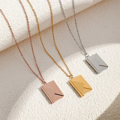 Mother's Day Gift-Custom Love Photo Letter Envelope Necklace
