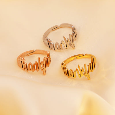 Christmas Gift Personalized Single Name Heart Ring