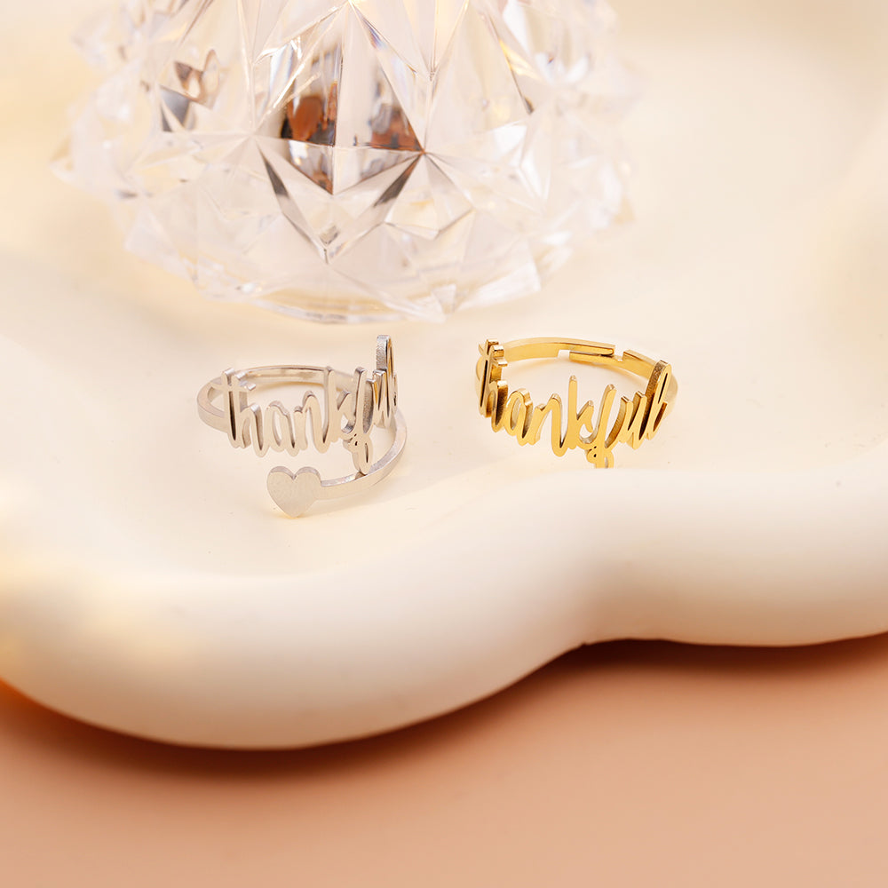 Christmas Gift Personalized Single Name Heart Ring