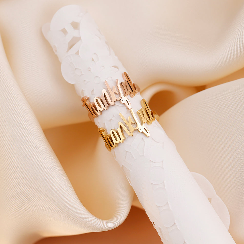 Christmas Gift Personalized Single Name Heart Ring