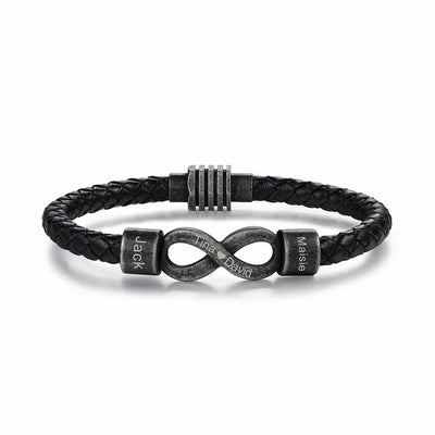 Valentine's Day Gift Personalized Men's Infinity Bracelet