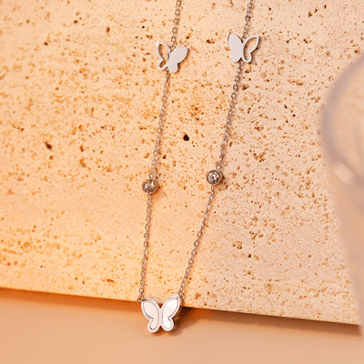 Butterfly Pearl Tassel Necklace