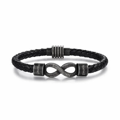Valentine's Day Gift Personalized Men's Infinity Bracelet