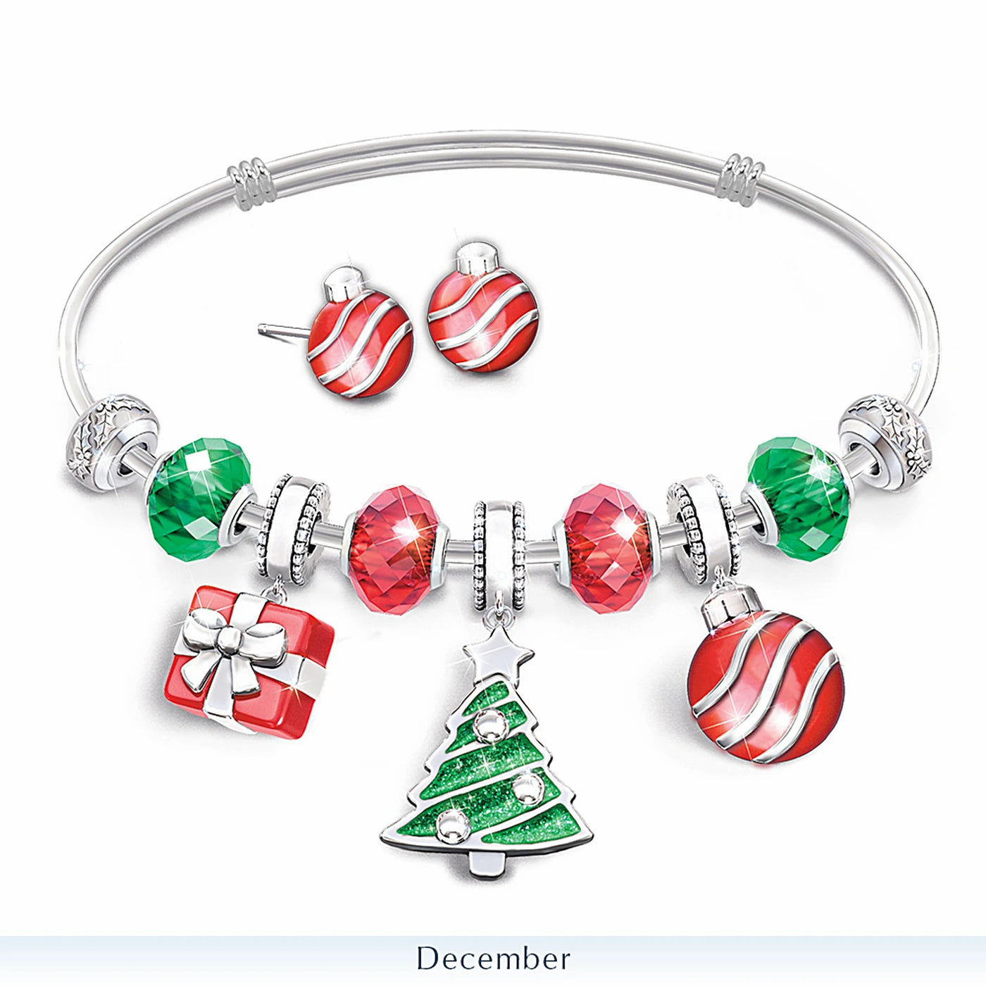 Holiday Charm Bracelet Collection With Collector's Box