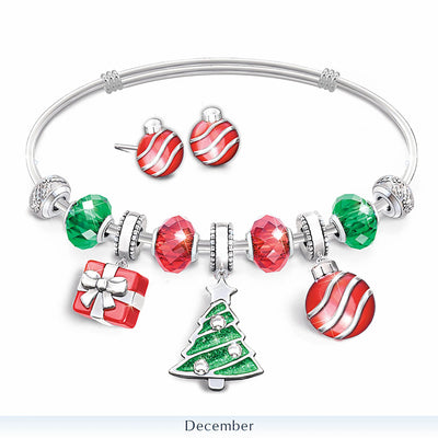 Holiday Charm Bracelet Collection With Collector's Box