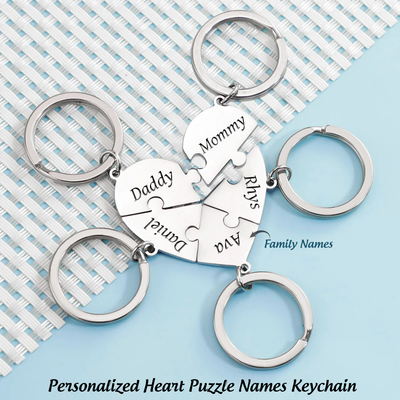 Mother's Day Gift Personalized Heart Puzzle Name Necklace