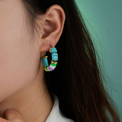 Polymer clay earrings and bracelet