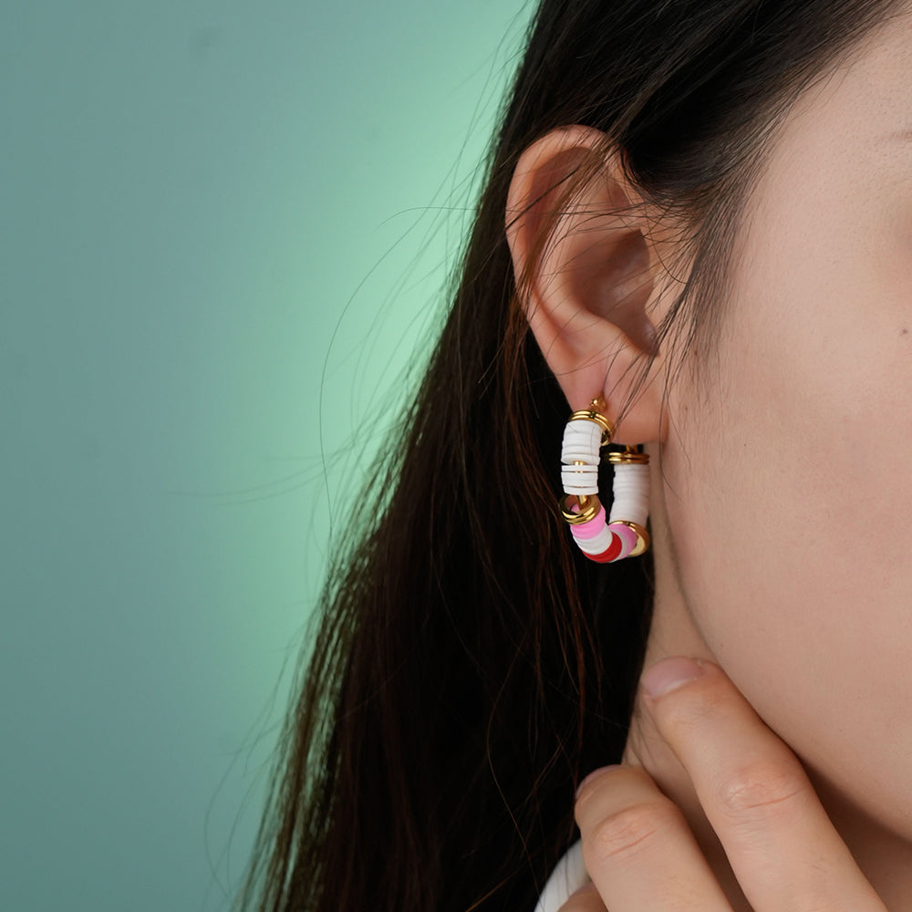 Polymer clay earrings and bracelet