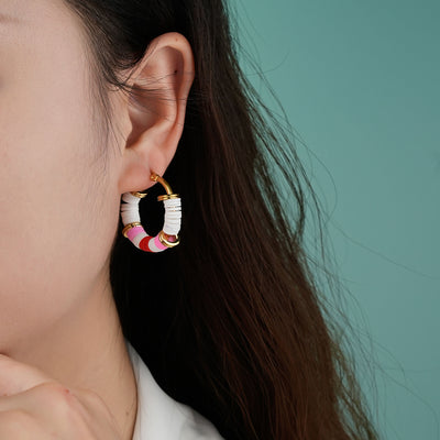 Polymer clay earrings and bracelet