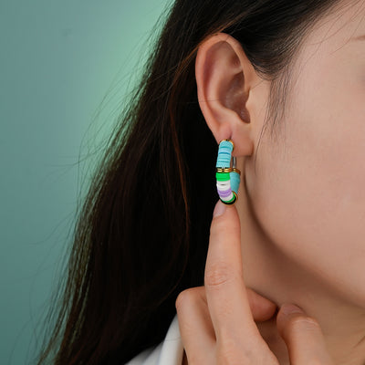 Polymer clay earrings and bracelet