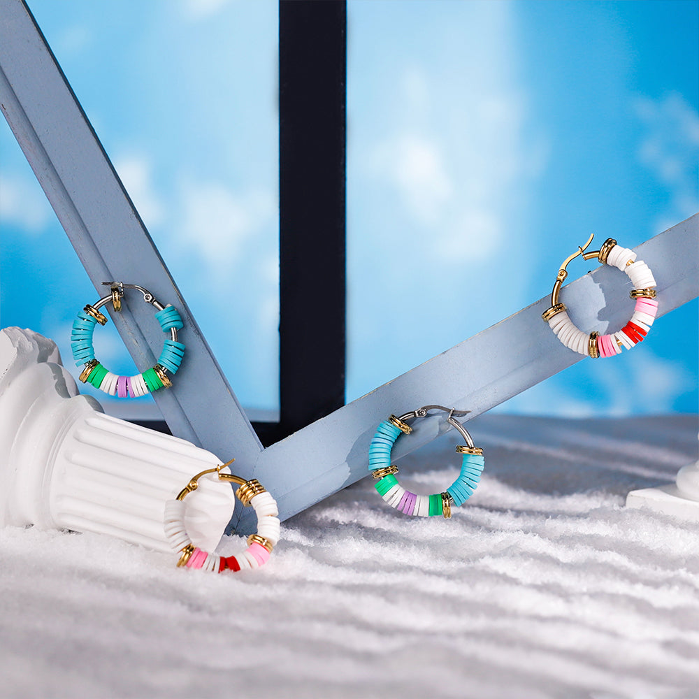 Polymer clay earrings and bracelet