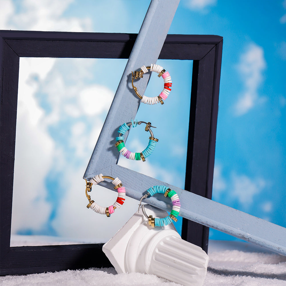 Polymer clay earrings and bracelet