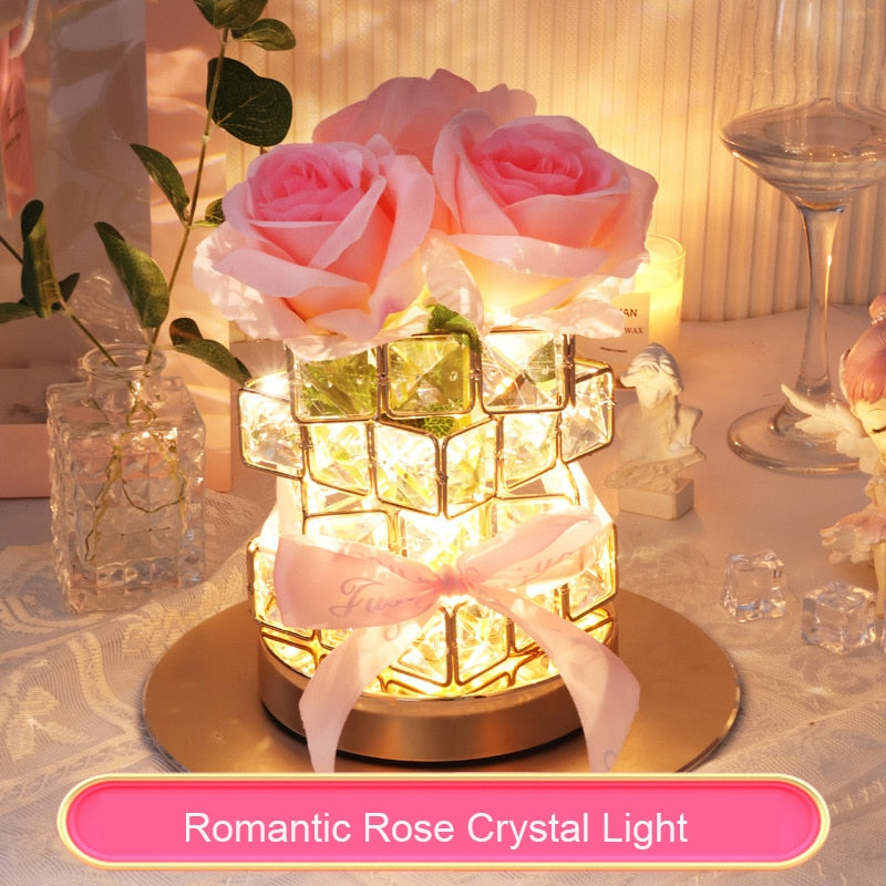 Veilleuse Rose Cristal