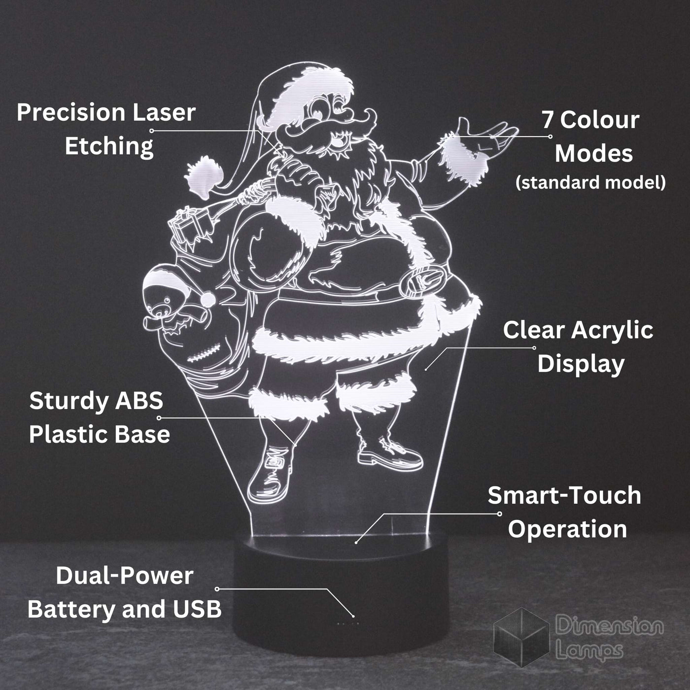 Santa Toy Bag 3D Lamp