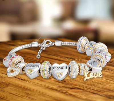 Mother's Day Gift Forever In A Mother's Heart Personalized Birthstone Bracelet
