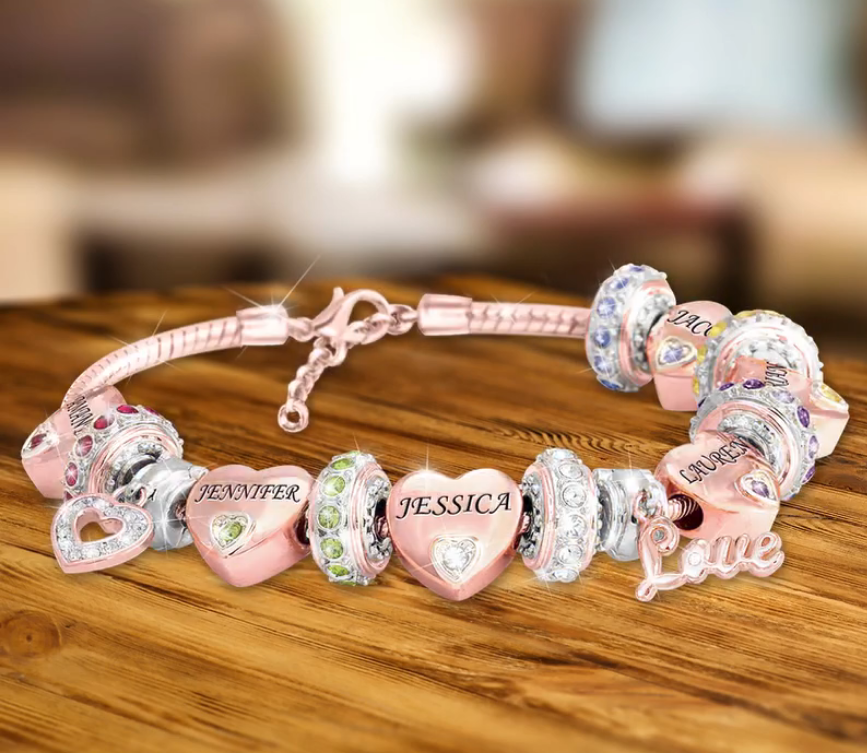 Mother's Day Gift Forever In A Mother's Heart Personalized Birthstone Bracelet