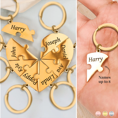 Mother's Day Gift Personalized Heart Puzzle Name Necklace