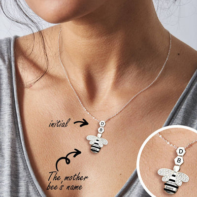 Mother's Day Gift "Save The Bees" Personalised Honeycomb Necklace With Bee Charm