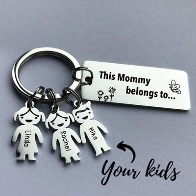 Mother's Day Gift Customized Family Kids Charm Keychain