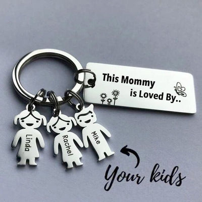 Mother's Day Gift Customized Family Kids Charm Keychain