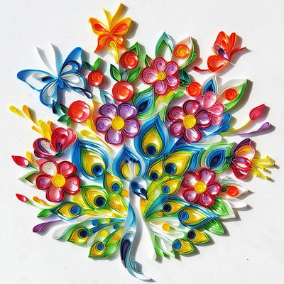 Paper Filigree painting Kit - Peacock