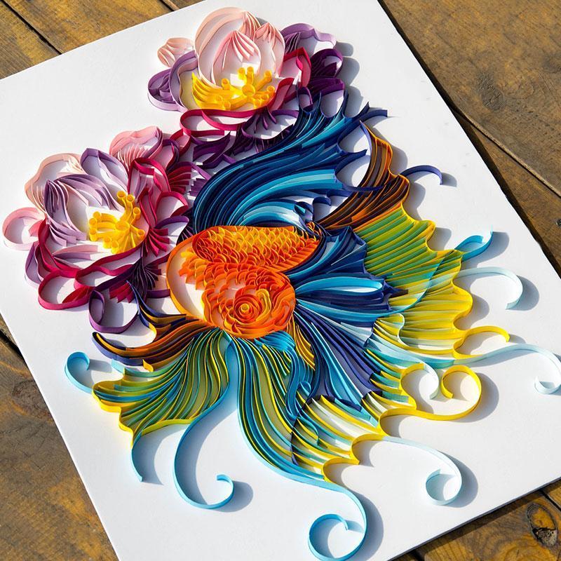 Paper Filigree painting Kit - Goldfish