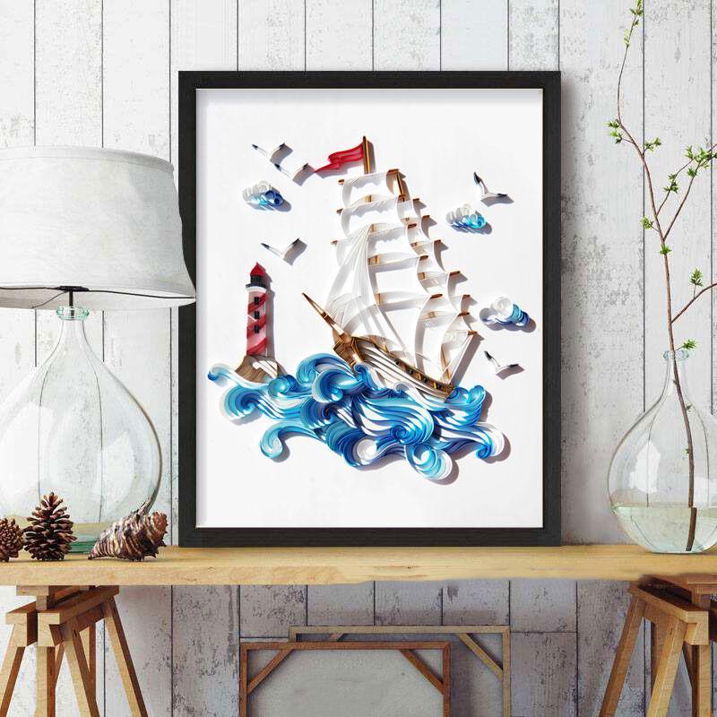Paper Filigree painting Kit - Sailboat